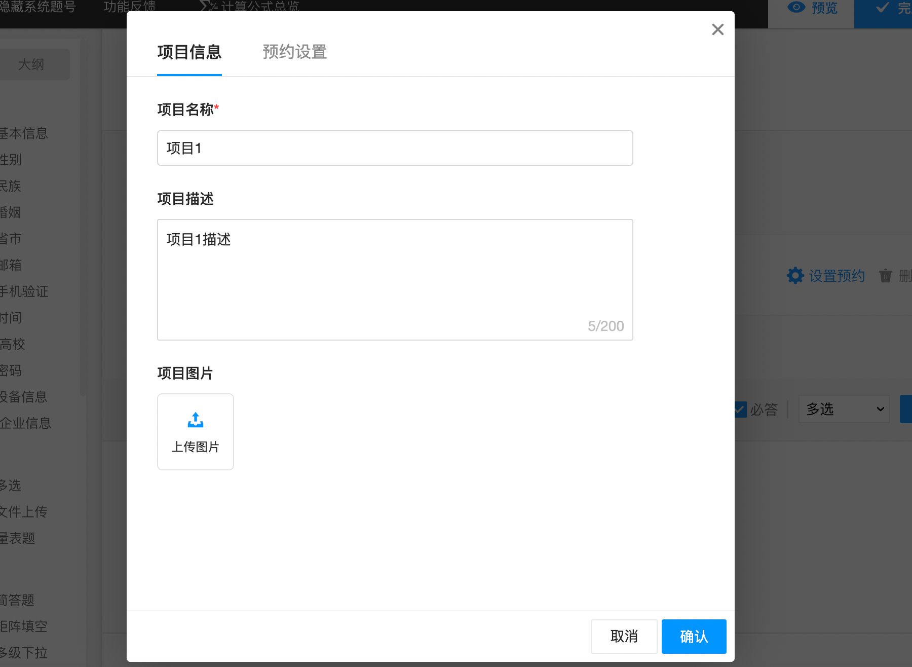 項目信息